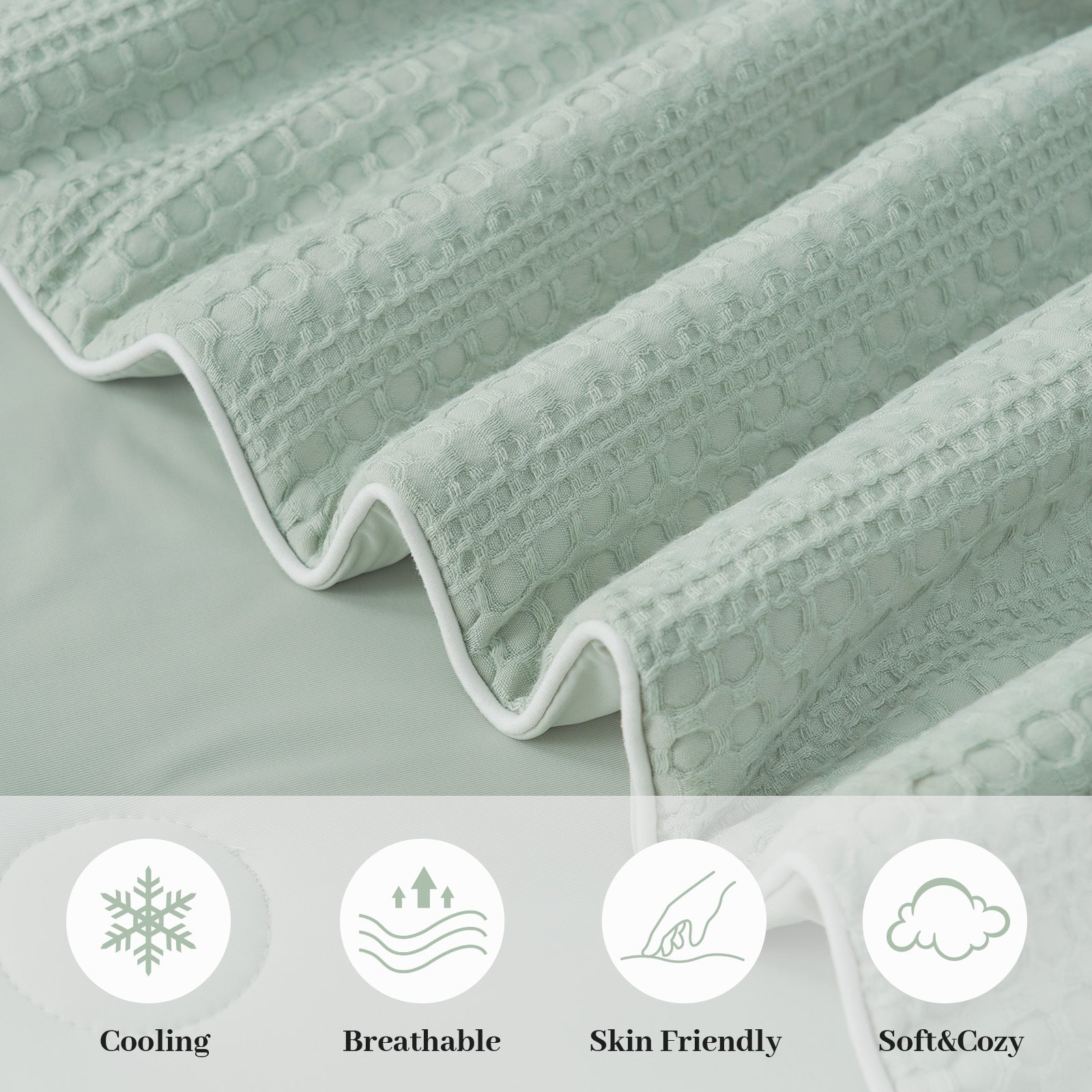 Comforter for Hot Sleepers | Cooling Waffle Design | Plant-Based Fiber & Lightweight