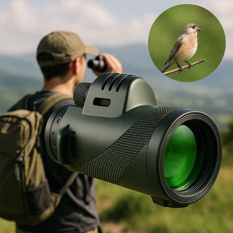 Compact Monocular | 600x Magnification | Multi-Coated HD Glass Lens | Smartphone Adapter
