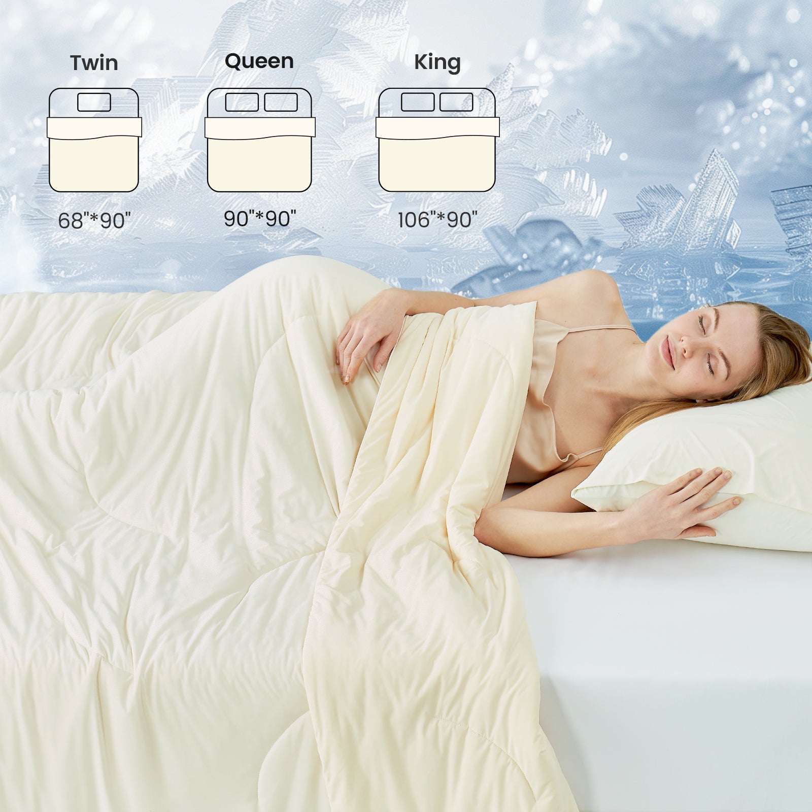 Cooling Comforter | Advanced Cooling Fabric | Double-Sided Design | Year-Round Comfort