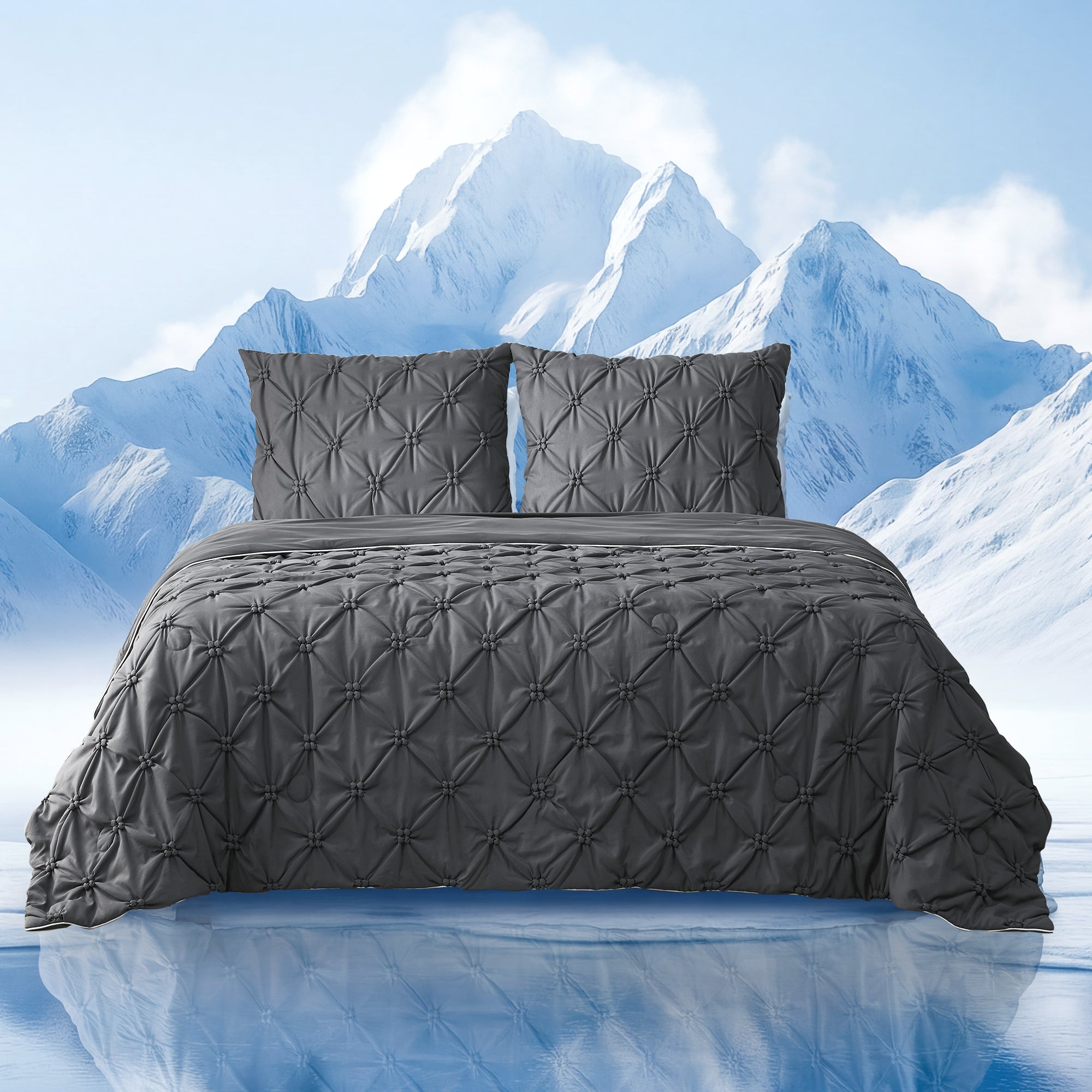 Cooling Comforter | Elegant Pintuck Design | Breathable Lightweight Fabric | Summer Bedding