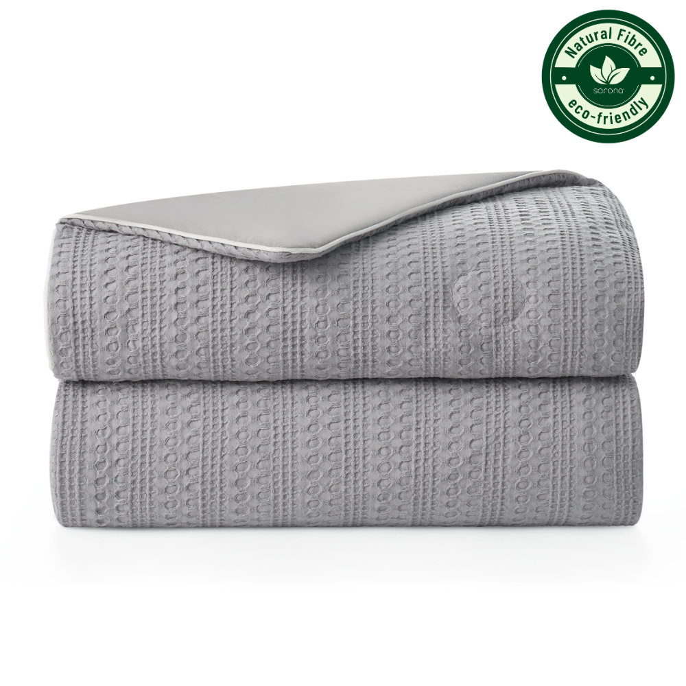 Cooling Comforter | Waffle Pattern | Plant-Based Fiber Filling | For Hot Sleepers