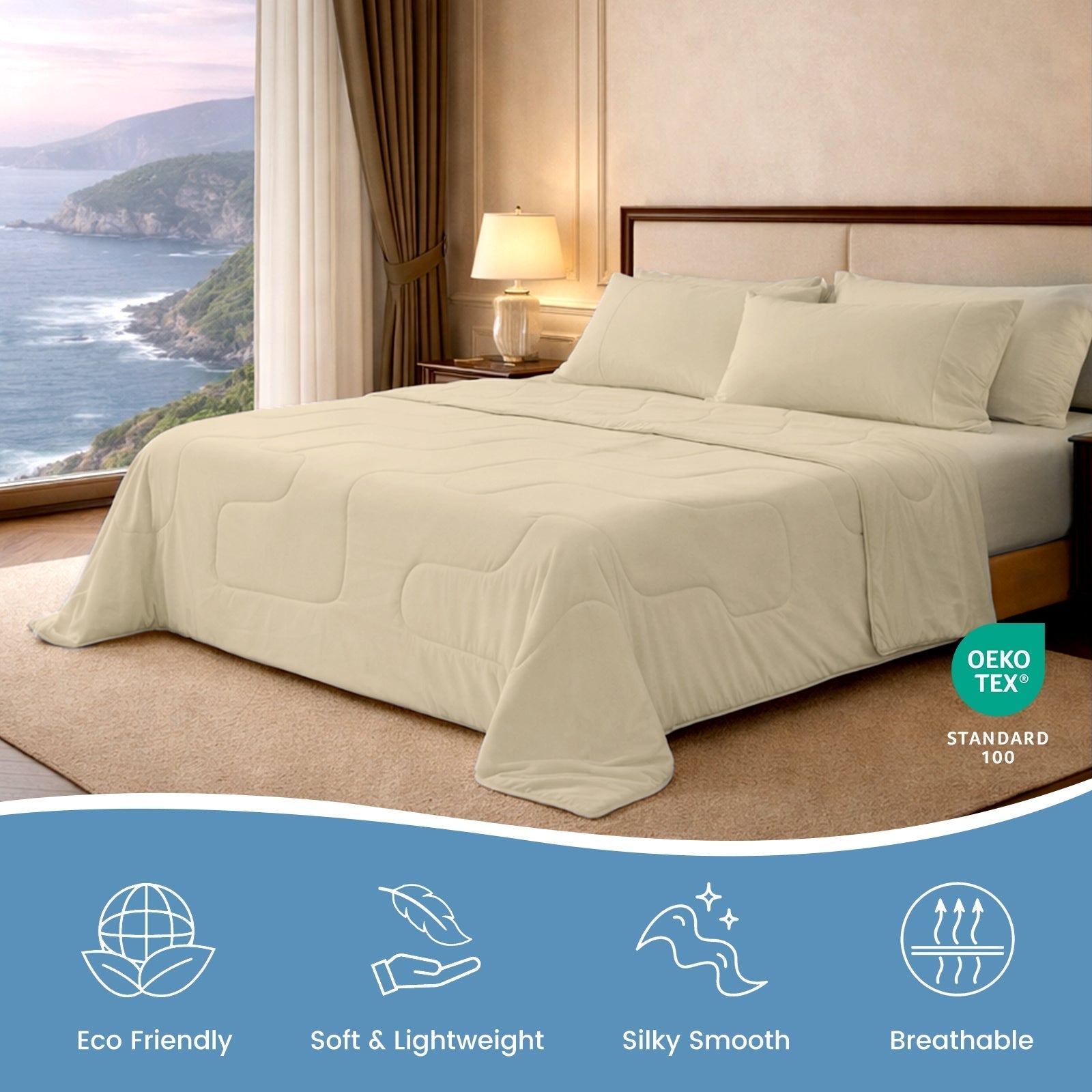 Cooling Comforter for Hot Sleepers | Ultra-Breathable Plant Fiber | Lightweight & Sustainable