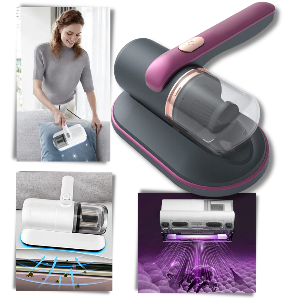 Cordless Dust Mite Vacuum | UV-C Lamp & Powerful Suction | USB-C Fast Charging | Allergen Reduction