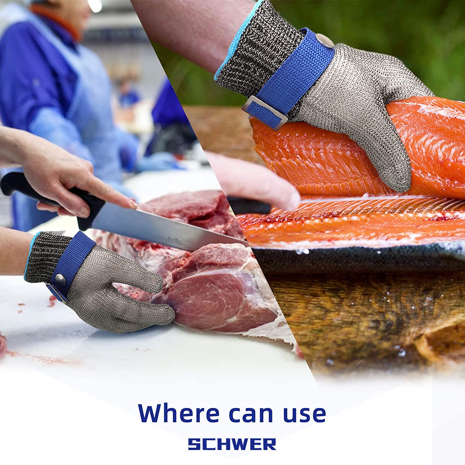 Cut-Resistant Kitchen Glove | Stainless Steel Mesh | Food-Safe & Dishwasher Safe