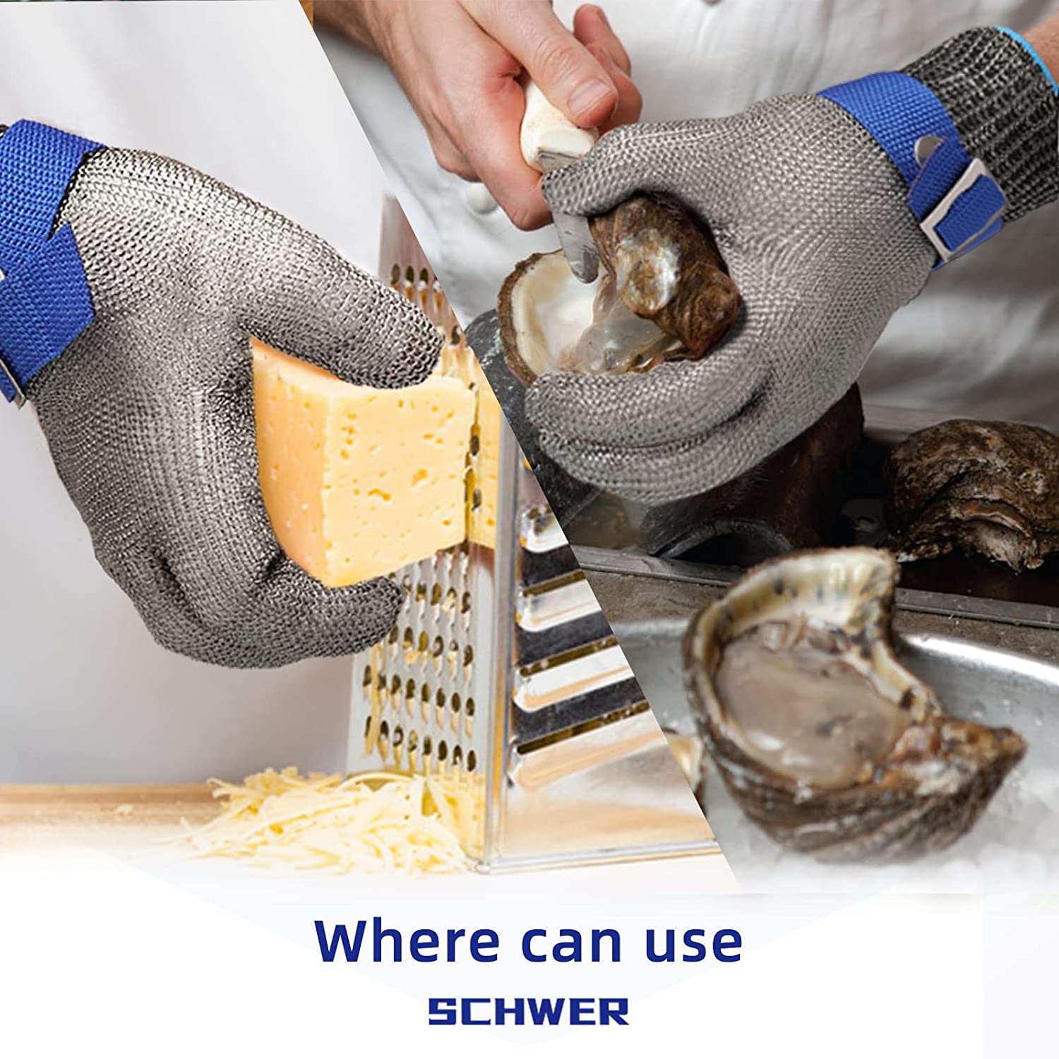 Cut-Resistant Kitchen Glove | Stainless Steel Mesh | Food-Safe & Dishwasher Safe