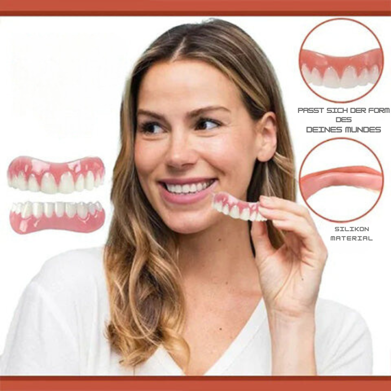 Denture Set for Adults | Biocompatible Silicone Fit | Reusable Upper & Lower