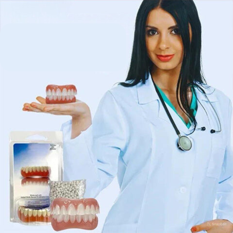 Denture Set for Adults | Biocompatible Silicone Fit | Reusable Upper & Lower