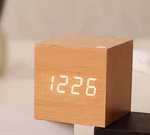 Digital Wooden Desk Clock | Hidden LED Display | Wood Finish & Minimalist Decor