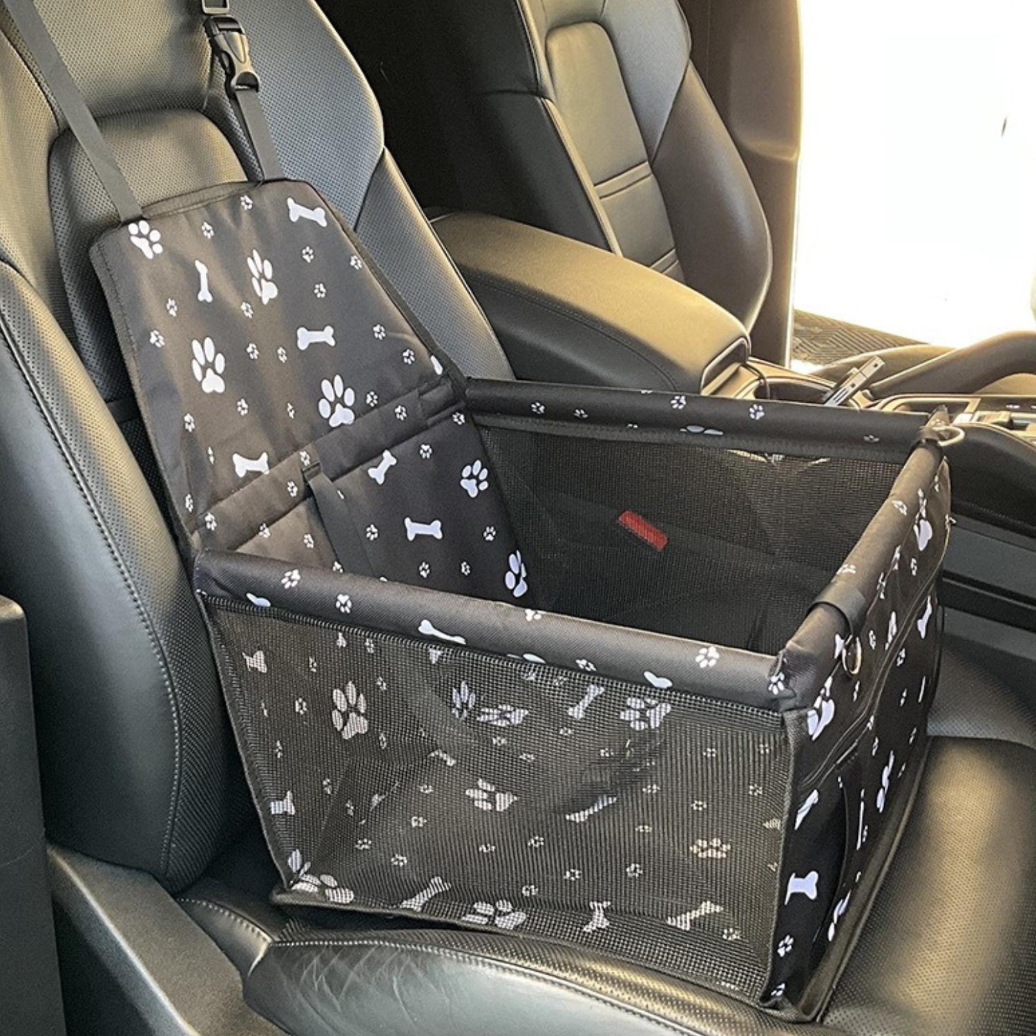 Dog Car Seat | Elevated Booster Seat for Small to Medium Dogs | Waterproof Fabric & Anti-Slip Base