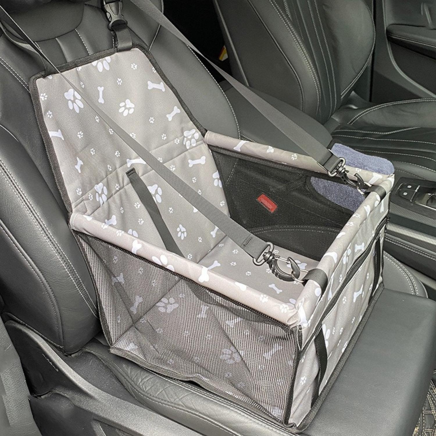 Dog Car Seat | Elevated Booster Seat for Small to Medium Dogs | Waterproof Fabric & Anti-Slip Base