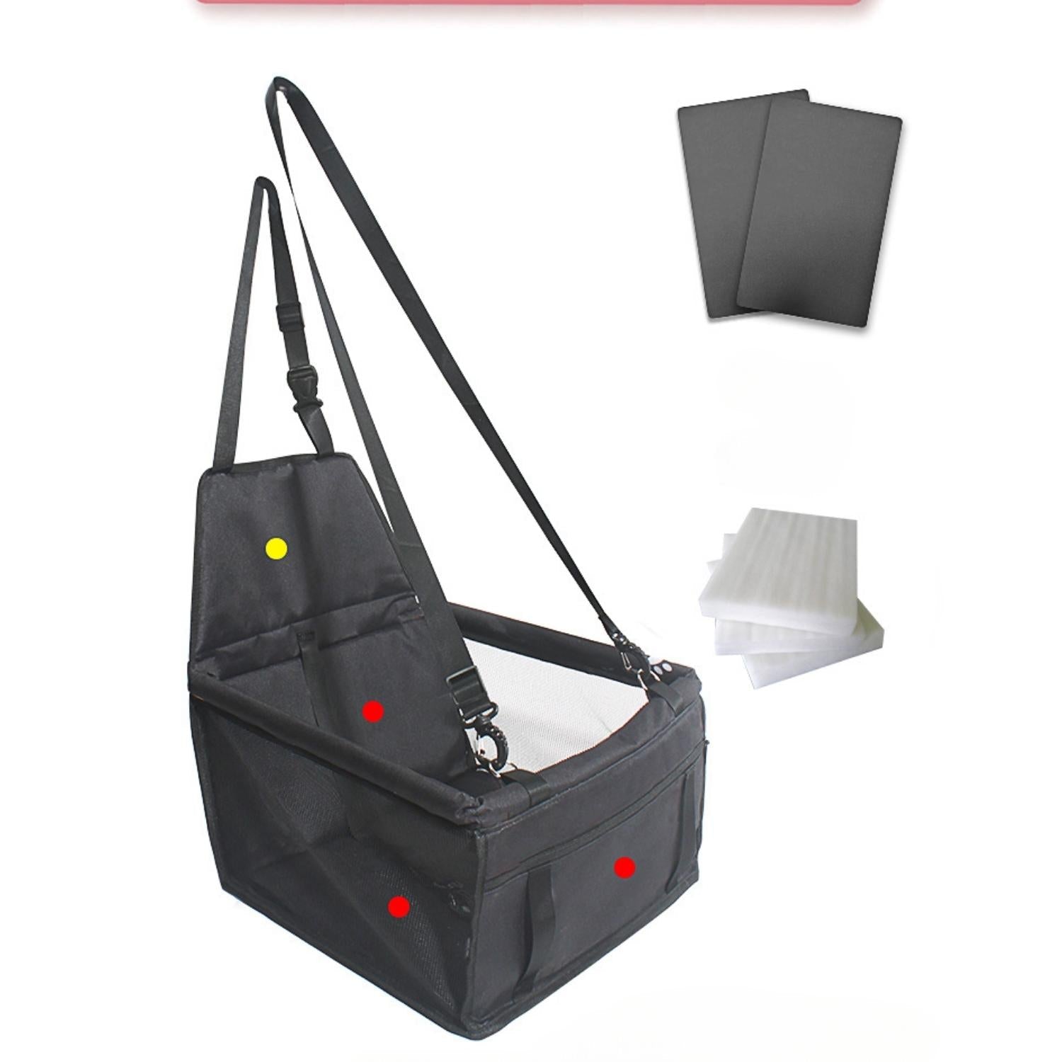 Dog Car Seat | Elevated Booster Seat for Small to Medium Dogs | Waterproof Fabric & Anti-Slip Base