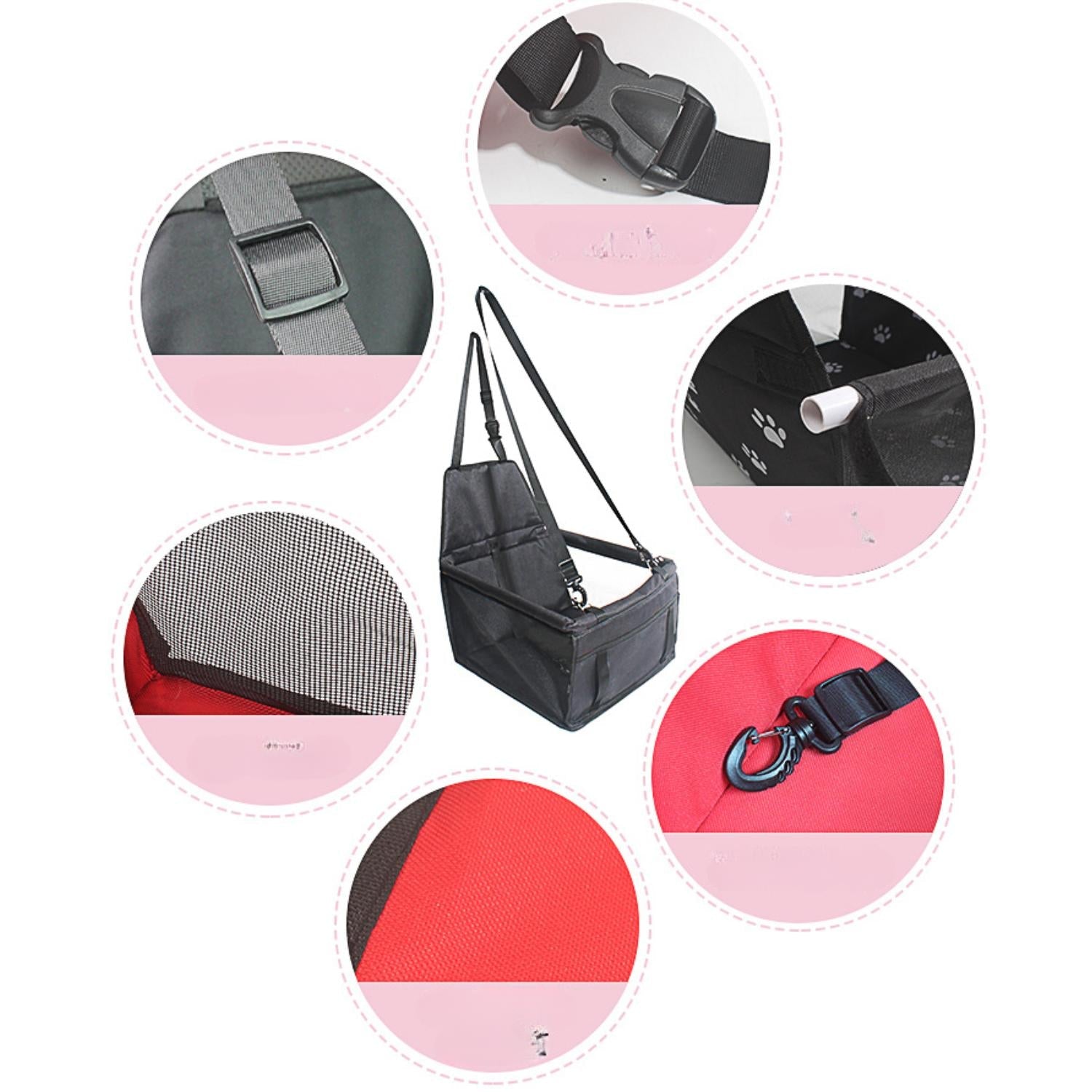 Dog Car Seat | Elevated Booster Seat for Small to Medium Dogs | Waterproof Fabric & Anti-Slip Base