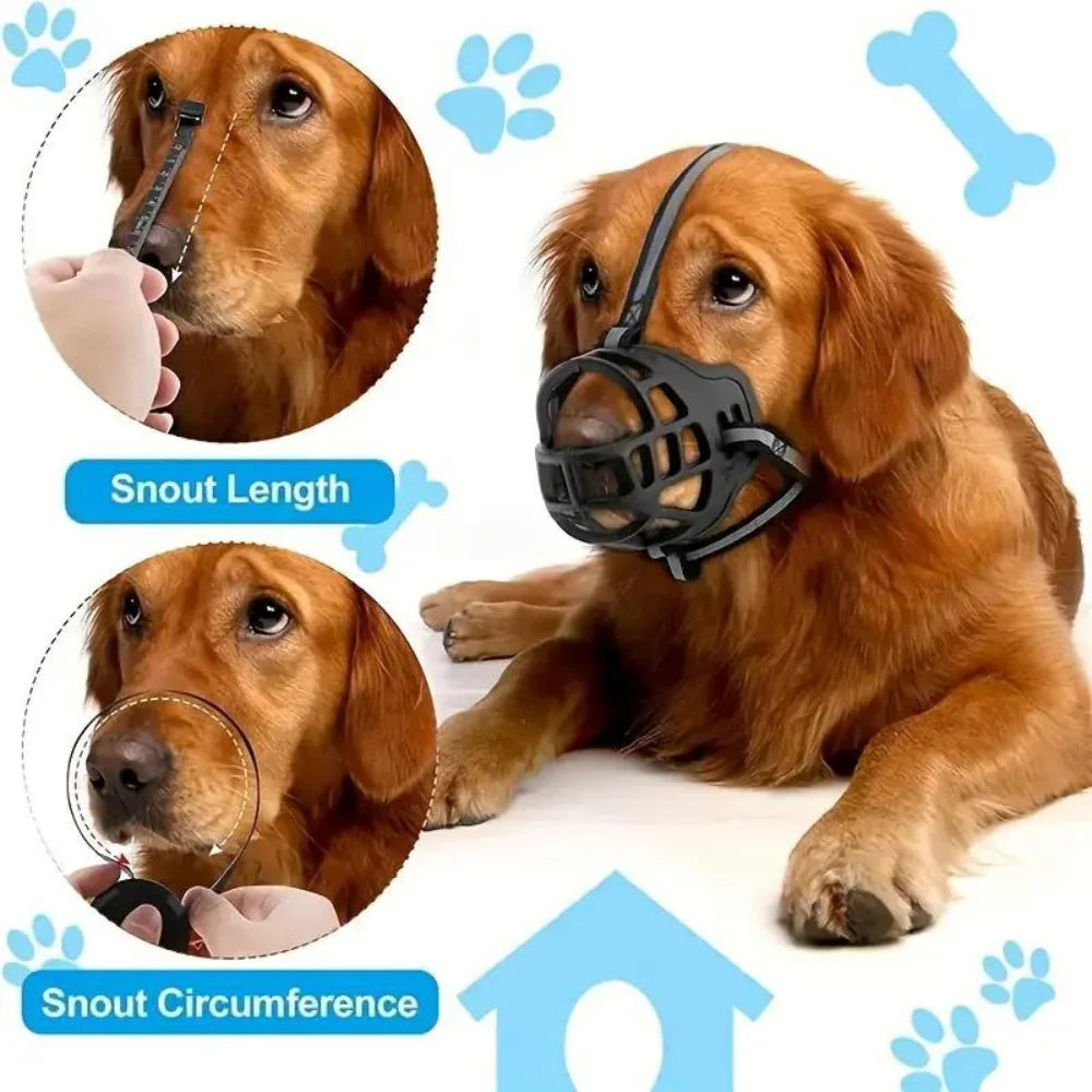 Dog Muzzle | Soft Breathable Polyester Mesh | Adjustable Straps | Comfortable Fit