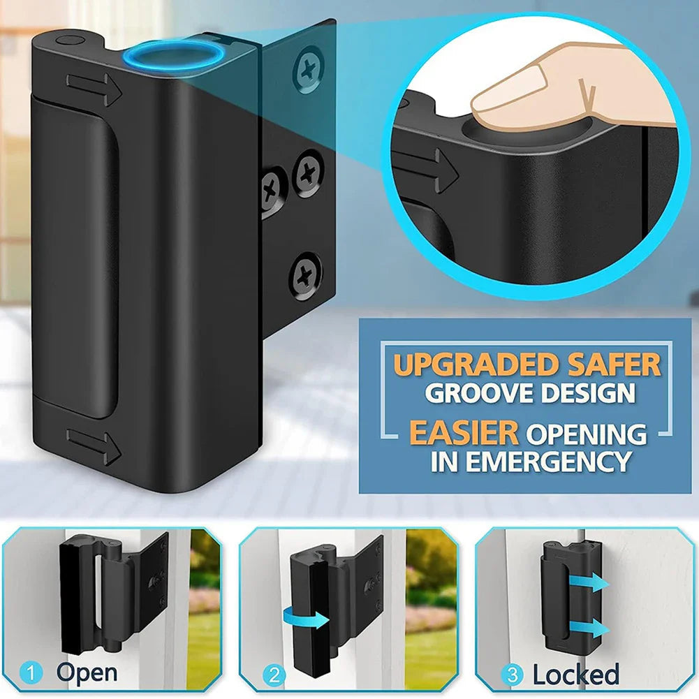 Door Security Latch | Anti-Theft Reinforcement | Aluminum, 33×23 cm | Child-Safe