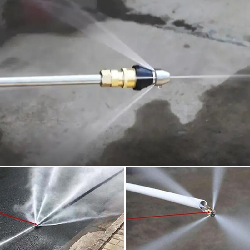 Drain Cleaning Nozzle | Forward-Pushing High-Pressure Jet | Stainless Steel | Durable Design