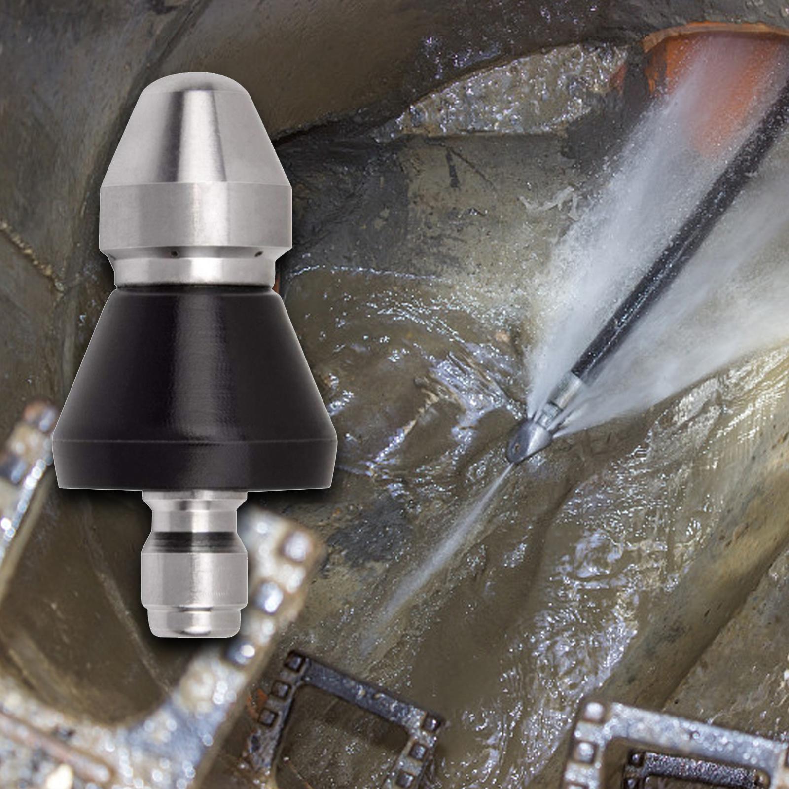 Drain Cleaning Nozzle | Forward-Pushing High-Pressure Jet | Stainless Steel | Durable Design