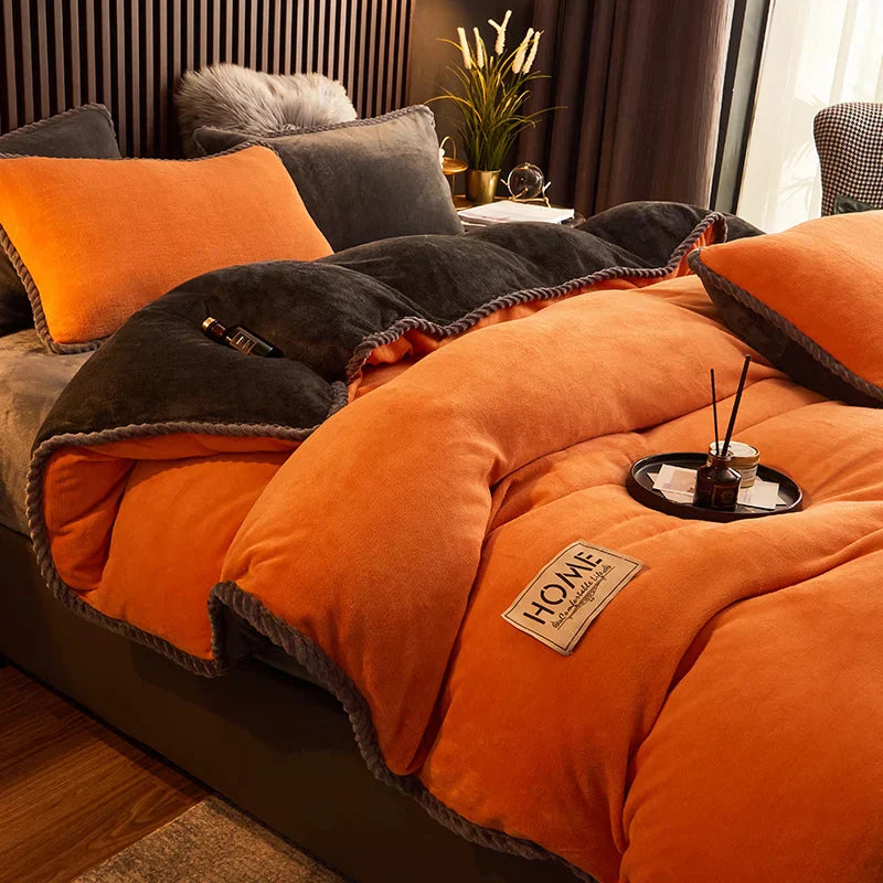 Duvet Cover Set | Ultra-Soft Velvet Fleece | Queen & King Sizes | Cold-Weather Comfort