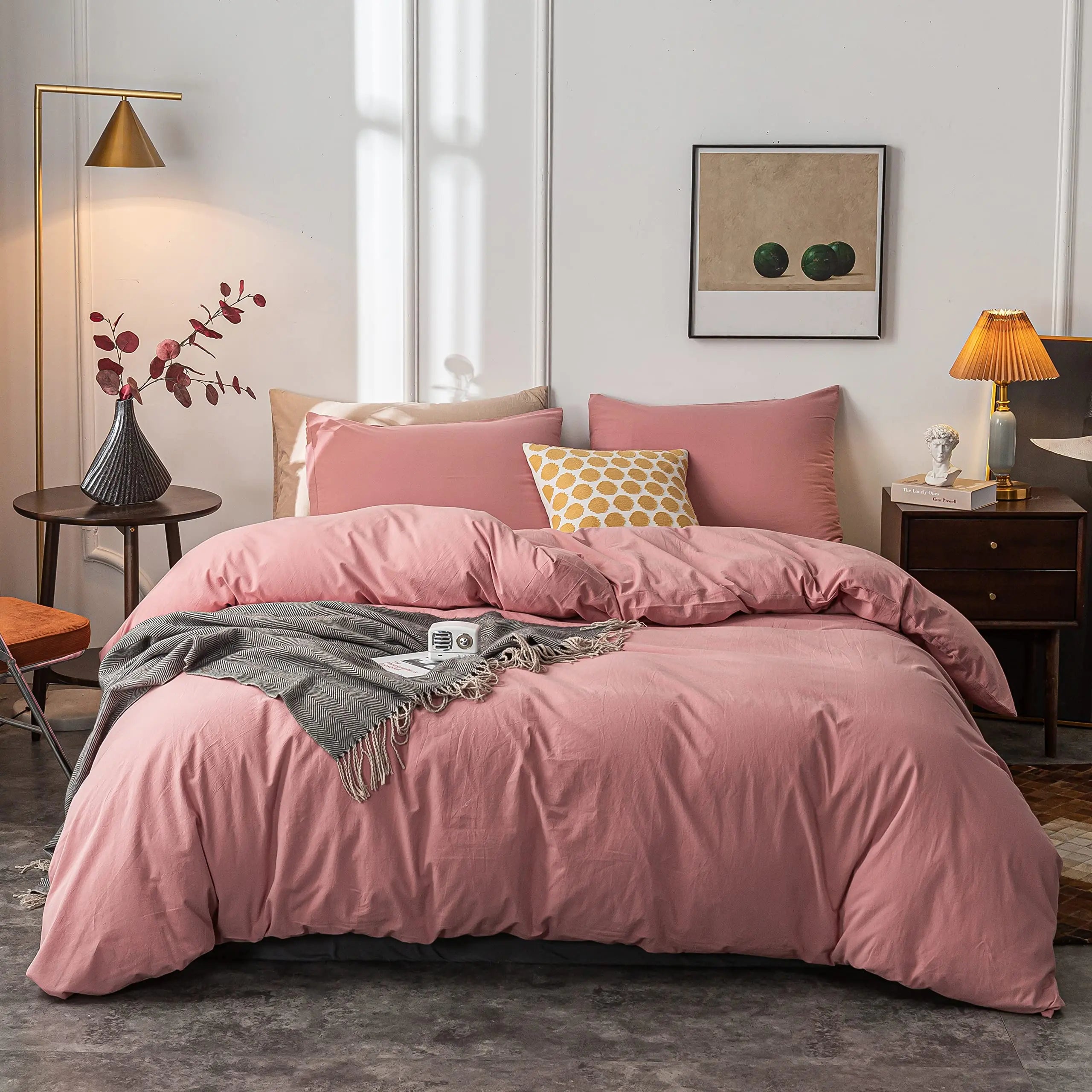 Duvet Cover Set | Zipper Closure & Corner Ties | Double-Brushed Microfiber | Year-Round Comfort