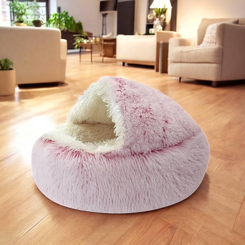 Enclosed Pet Bed for Cats & Small Dogs | Cave-Shaped Design | Machine Washable | Comfort