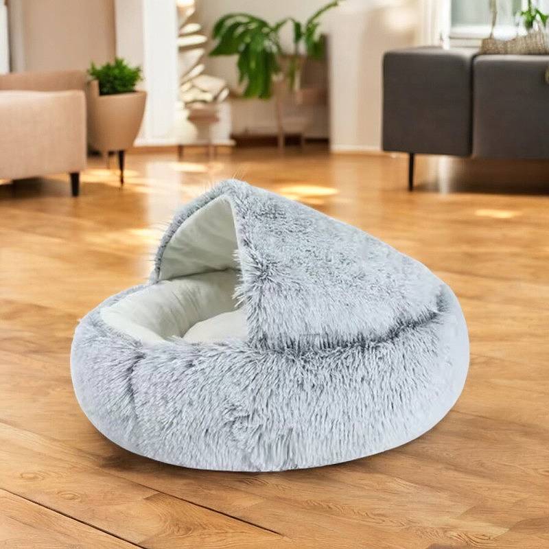 Enclosed Pet Bed for Cats & Small Dogs | Cave-Shaped Design | Machine Washable | Comfort
