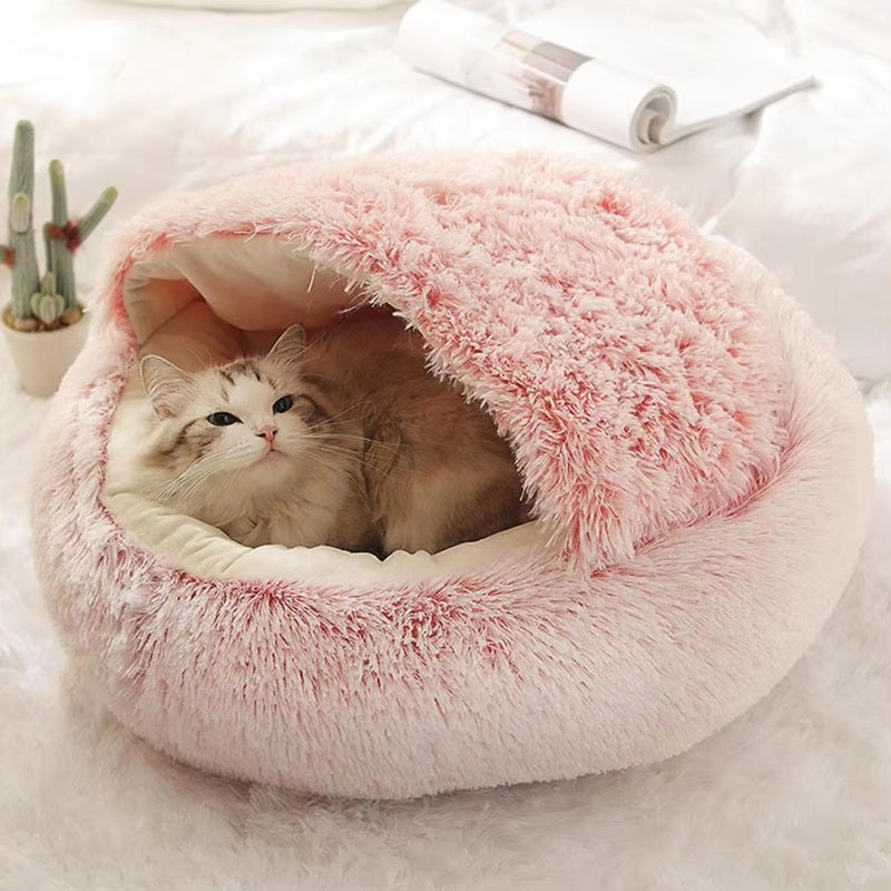 Enclosed Pet Bed for Cats & Small Dogs | Cave-Shaped Design | Machine Washable | Comfort
