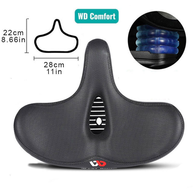 Ergonomic Bicycle Saddle | Extra-Wide Breathable Design | Shock-Absorbing Cushioning