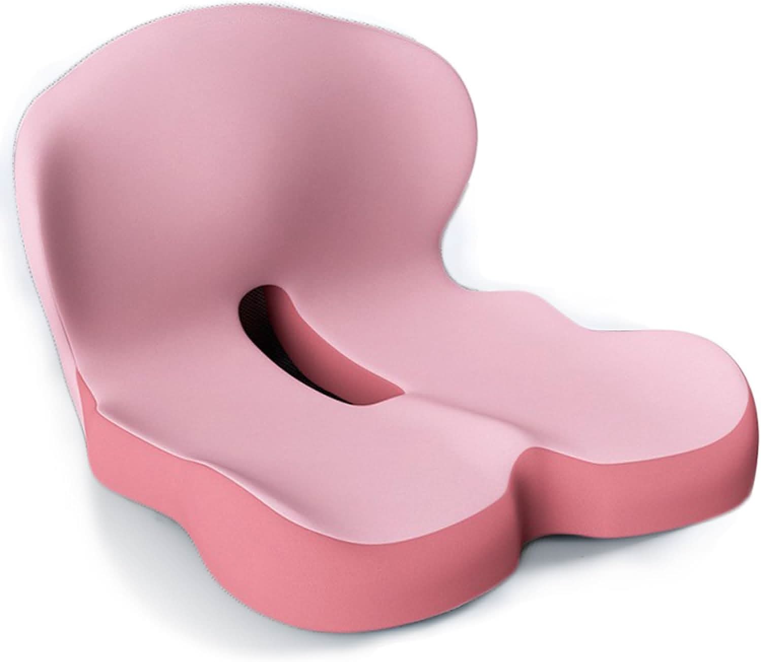 Ergonomic Seat Cushion | Contoured Memory Foam Lumbar Support | Non-Slip Base & Breathable Cover
