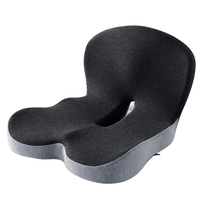 Ergonomic Seat Cushion | Contoured Memory Foam Lumbar Support | Non-Slip Base & Breathable Cover