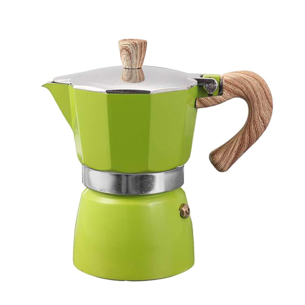 Espresso Pot | Built-In Milk Steamer | Aluminum & Detachable Drip Tray | Portable Design