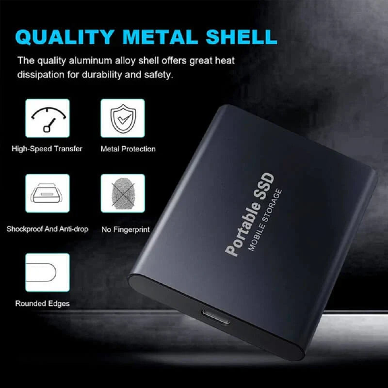 External SSD | USB-C High-Speed Transfer | Slim Aluminum Body | OTG Adapters Included