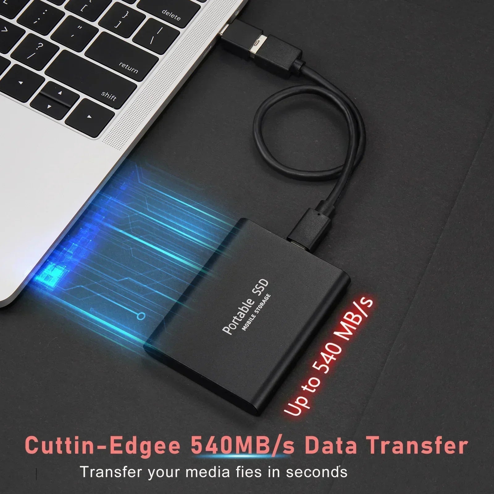 External SSD | USB Type-C Fast Transfer | 128GB | Compact Portable Design