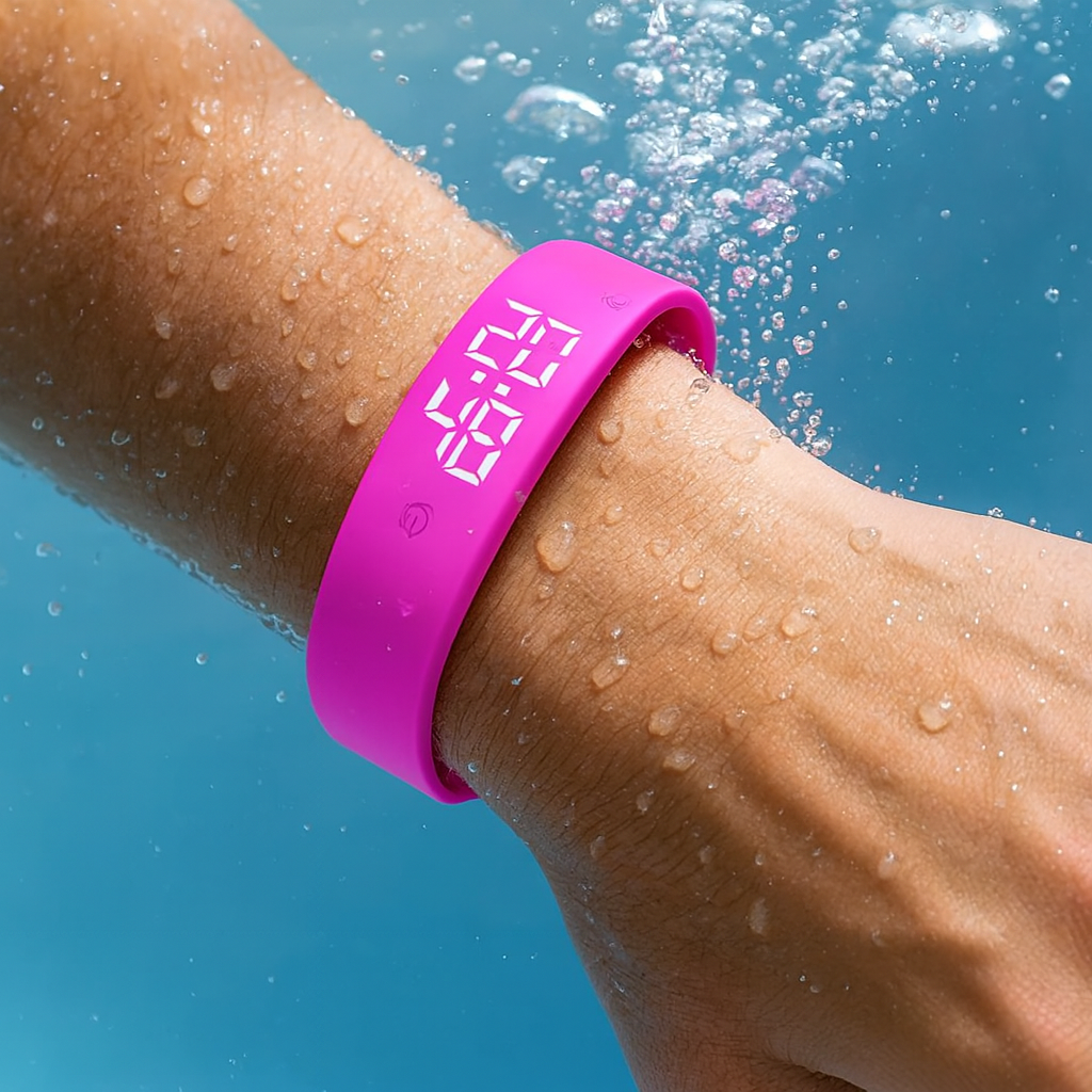 Fitness Smartwatch | Water-Resistant | Temp & Activity Tracking | Adjustable Silicone Band
