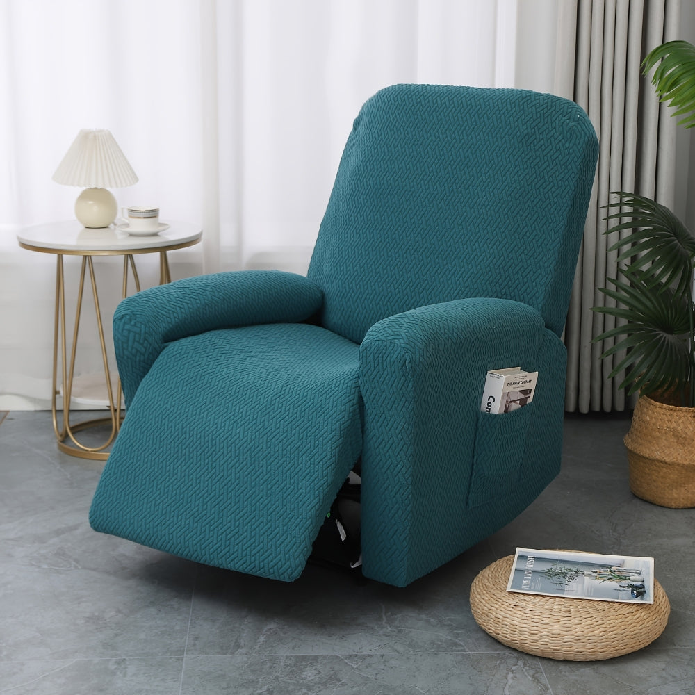 Fitted Recliner Chair Cover | Soft Microfiber | Side Pocket | Machine Washable