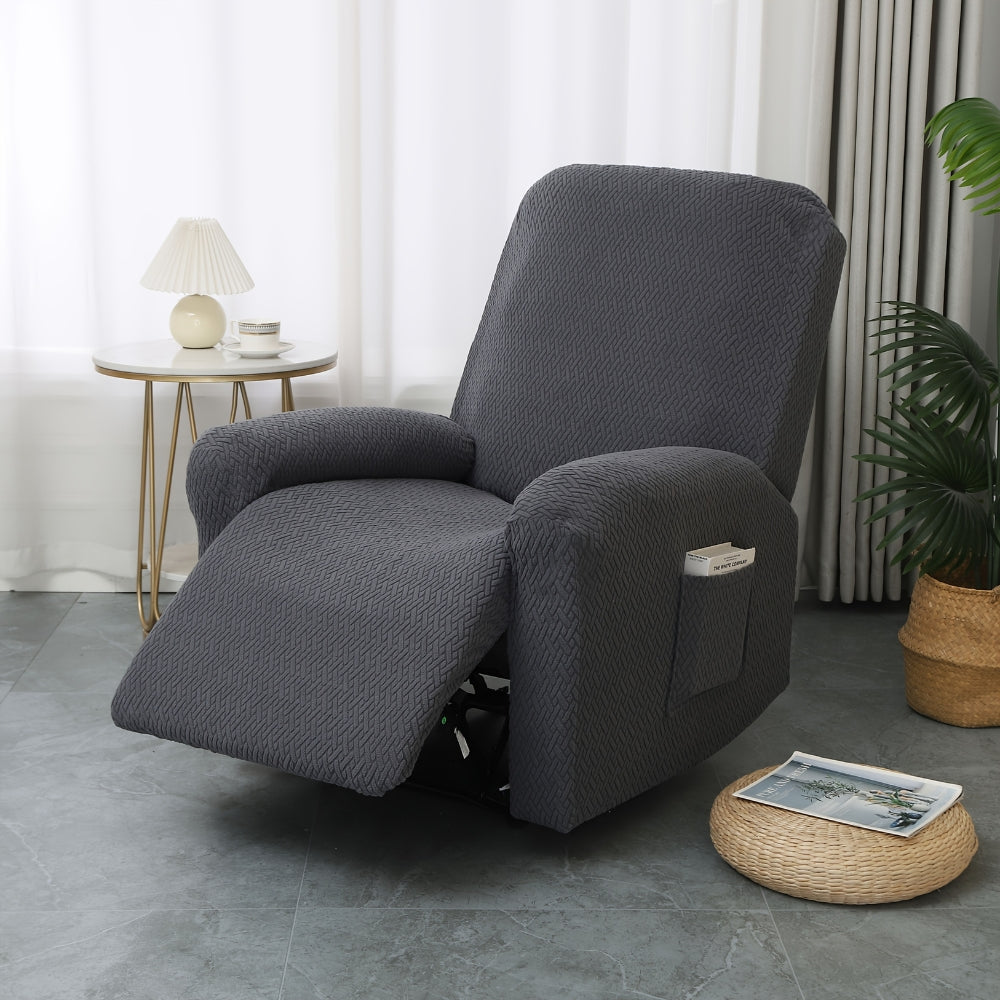 Fitted Recliner Chair Cover | Soft Microfiber | Side Pocket | Machine Washable