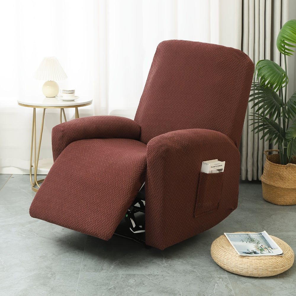 Fitted Recliner Chair Cover | Soft Microfiber | Side Pocket | Machine Washable