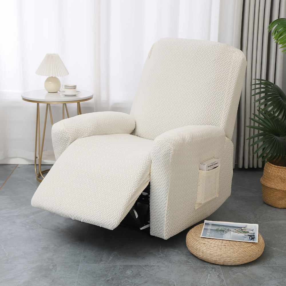 Fitted Recliner Chair Cover | Soft Microfiber | Side Pocket | Machine Washable