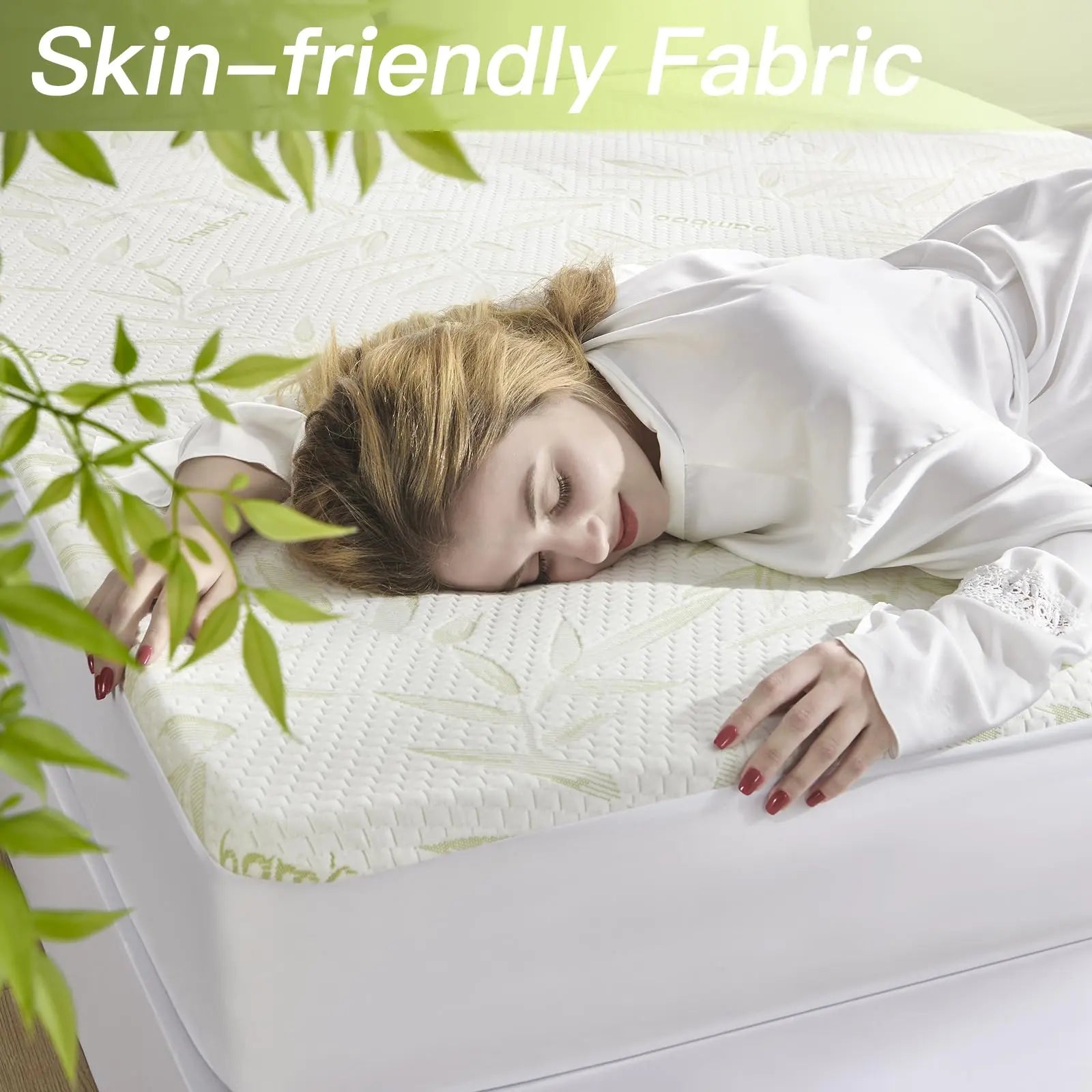 Fitted Sheet | Cooling Bamboo Fiber | Waterproof Backing & Deep-Pocket Fit | For Hot Sleepers