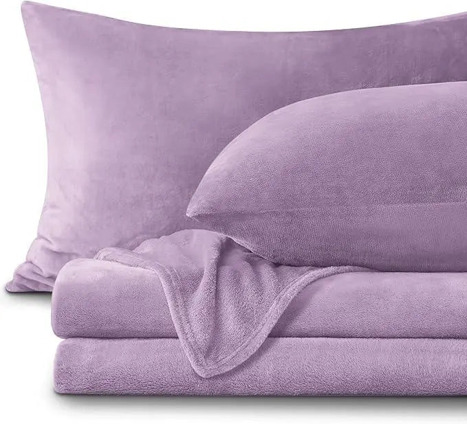 Flannel Bedding Set | Deep Pocket Fitted Sheet | Double-Brushed Microfiber | All-Season Comfort
