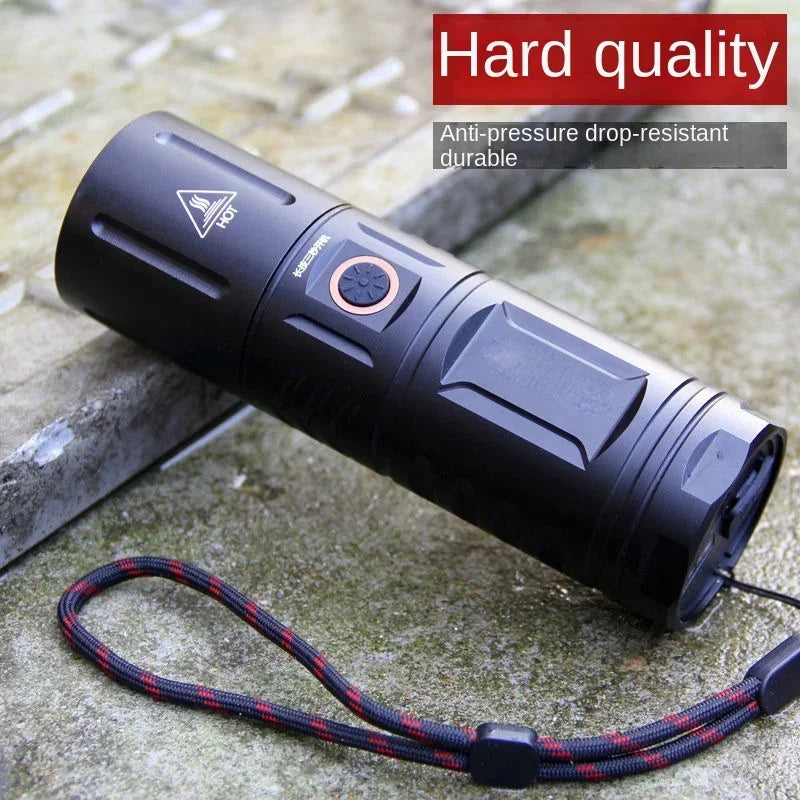 Flashlight | High-Intensity LED Beam & Zoom | Rechargeable with Power Bank | Waterproof Body