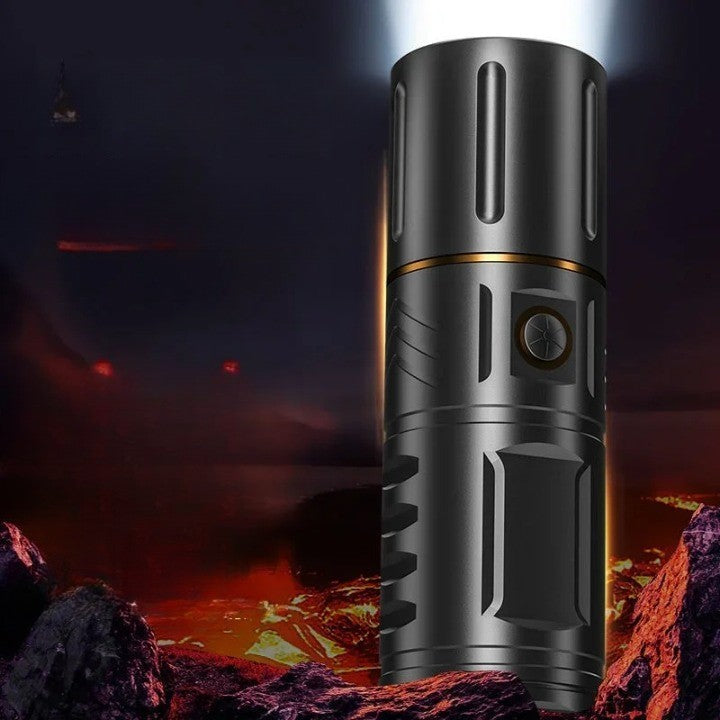 Flashlight | High-Intensity LED Beam & Zoom | Rechargeable with Power Bank | Waterproof Body