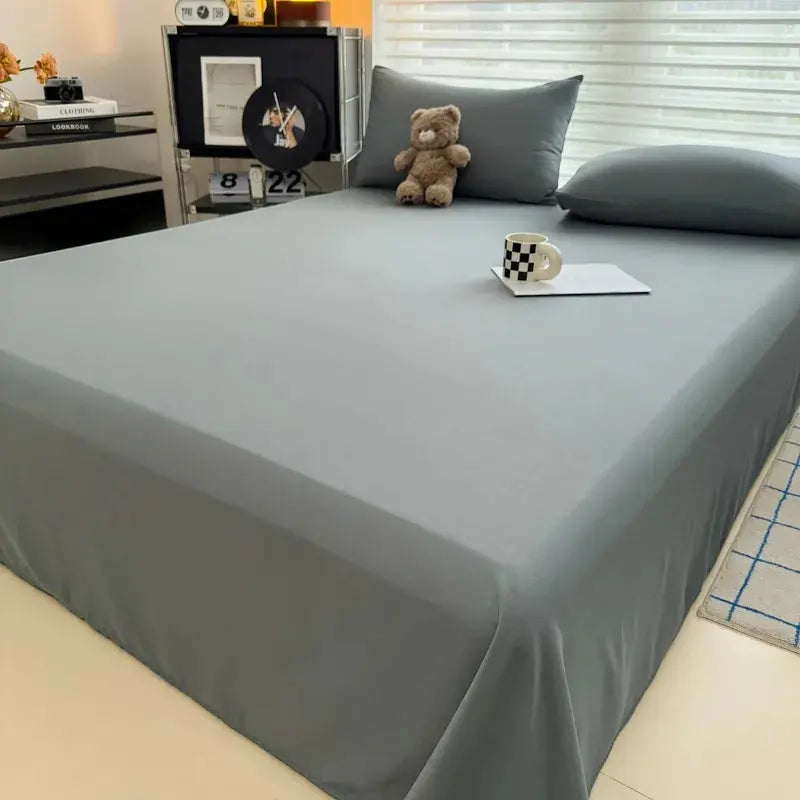 Flat Bedsheet Set | Soft Breathable Fabric | Polyester & 2 Pillowcases | Easy Care