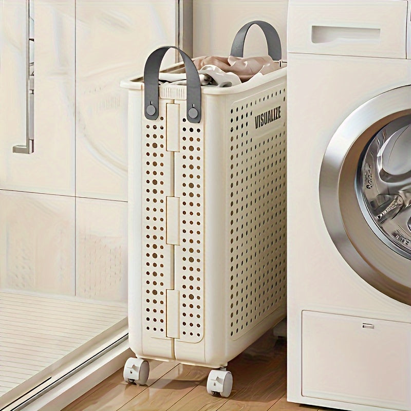 Foldable Laundry Basket | Castor Wheels | Large Capacity & Space-Saving