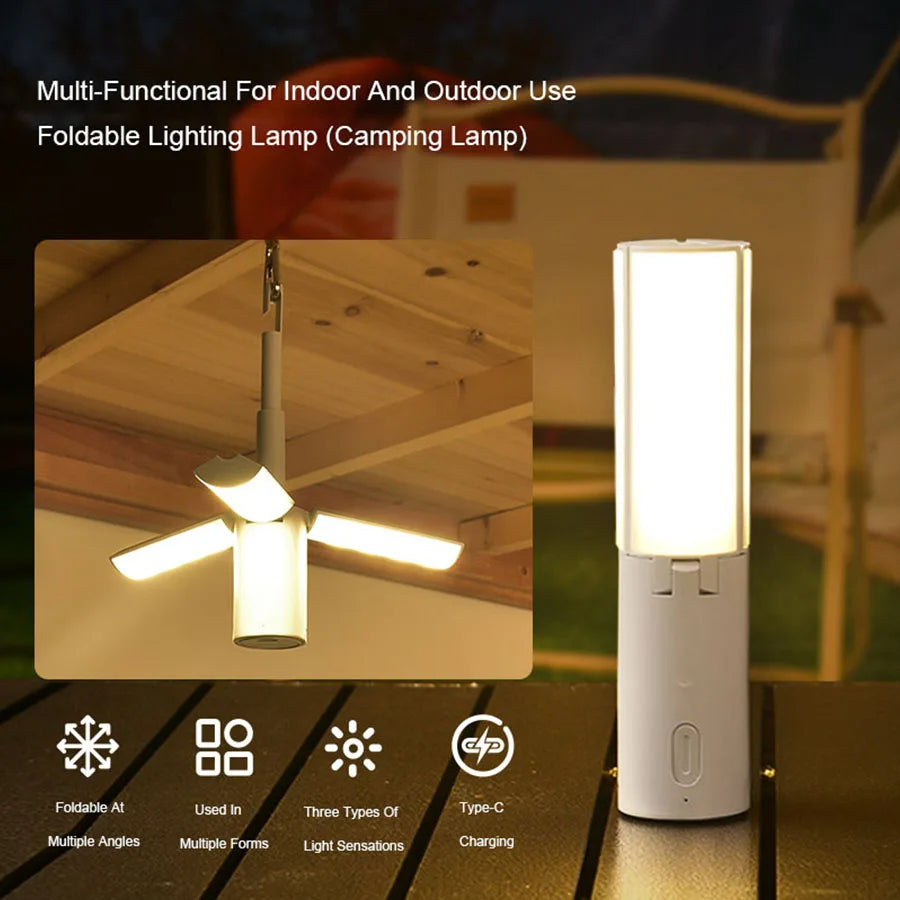 Folding Camping Lantern | Rechargeable LED with 3 Light Modes | Fast Type-C Charging