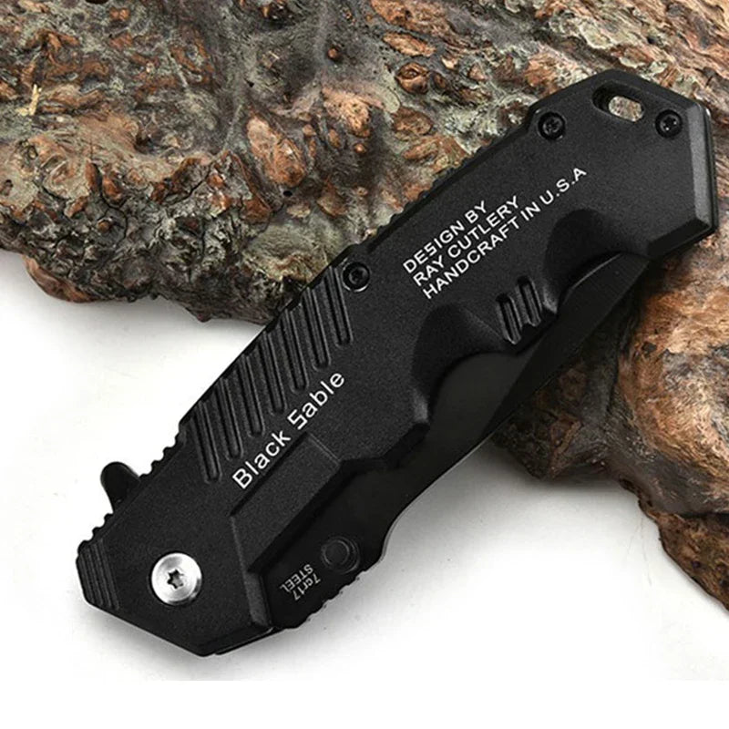 Folding Tactical Survival Knife | Stainless Steel Blade | Ergonomic Grip & Compact EDC | Outdoor Use