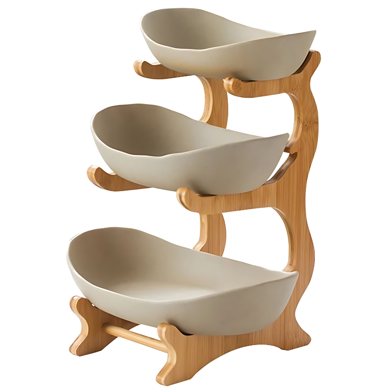 Fruit Bowl | Three-Tier Space-Saving Design | Stylish Countertop Storage