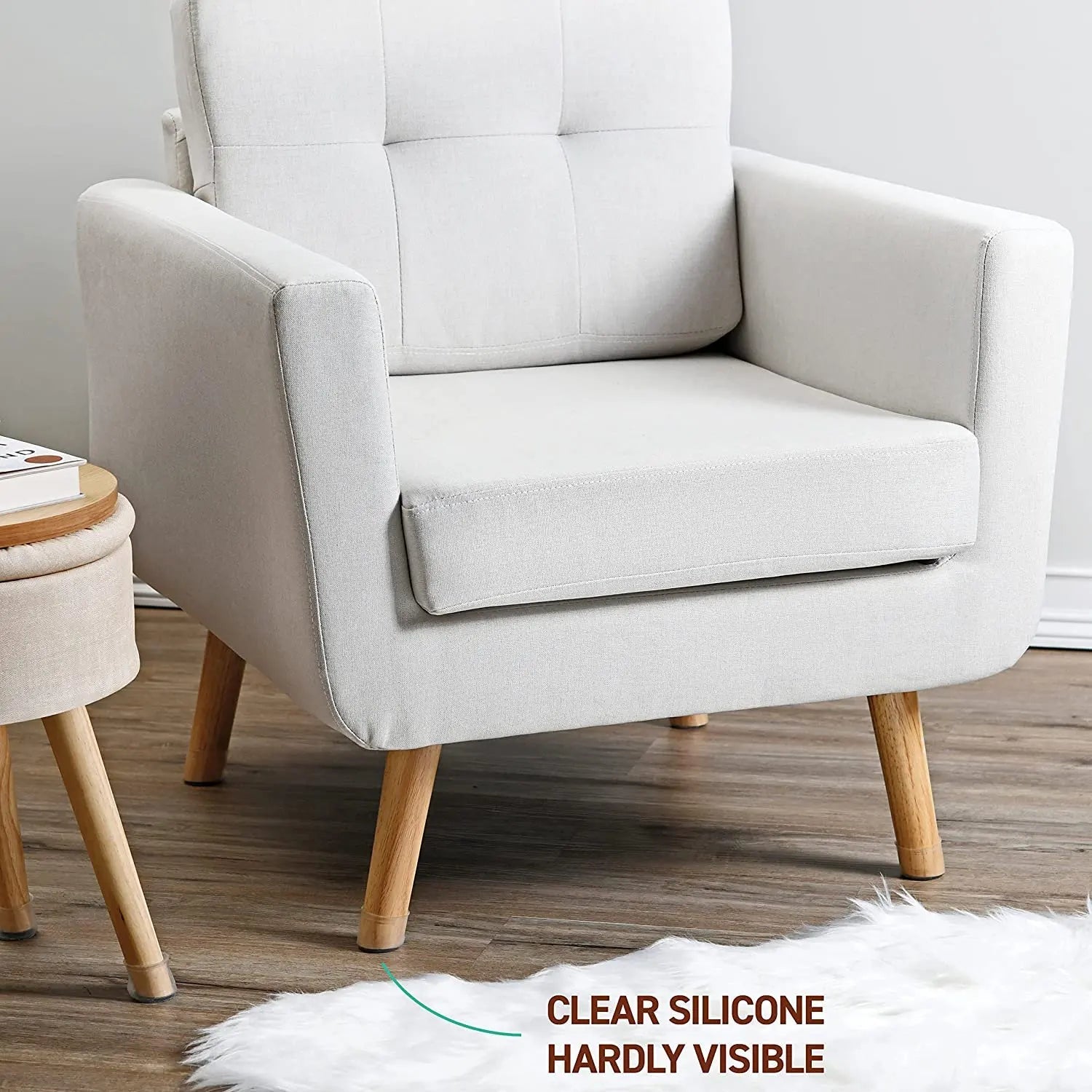Furniture Leg Protectors | Silicone with Integrated Felt Pads | 24-Pack | Floor Protection