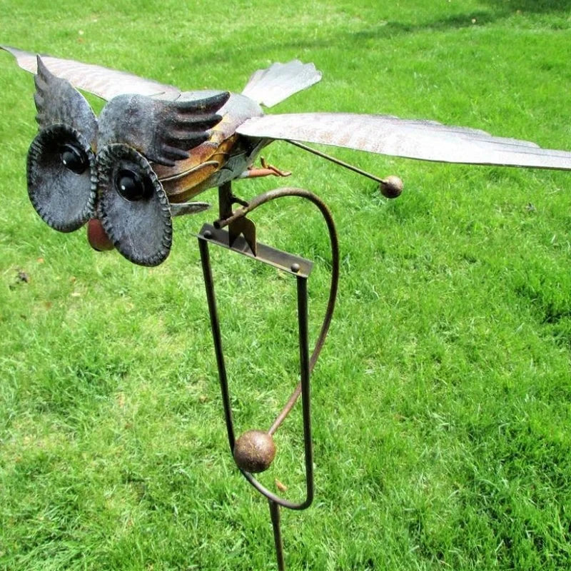 Garden Bird Stake | Animated Flapping Wings | Powder-Coated Metal | Weather-Resistant