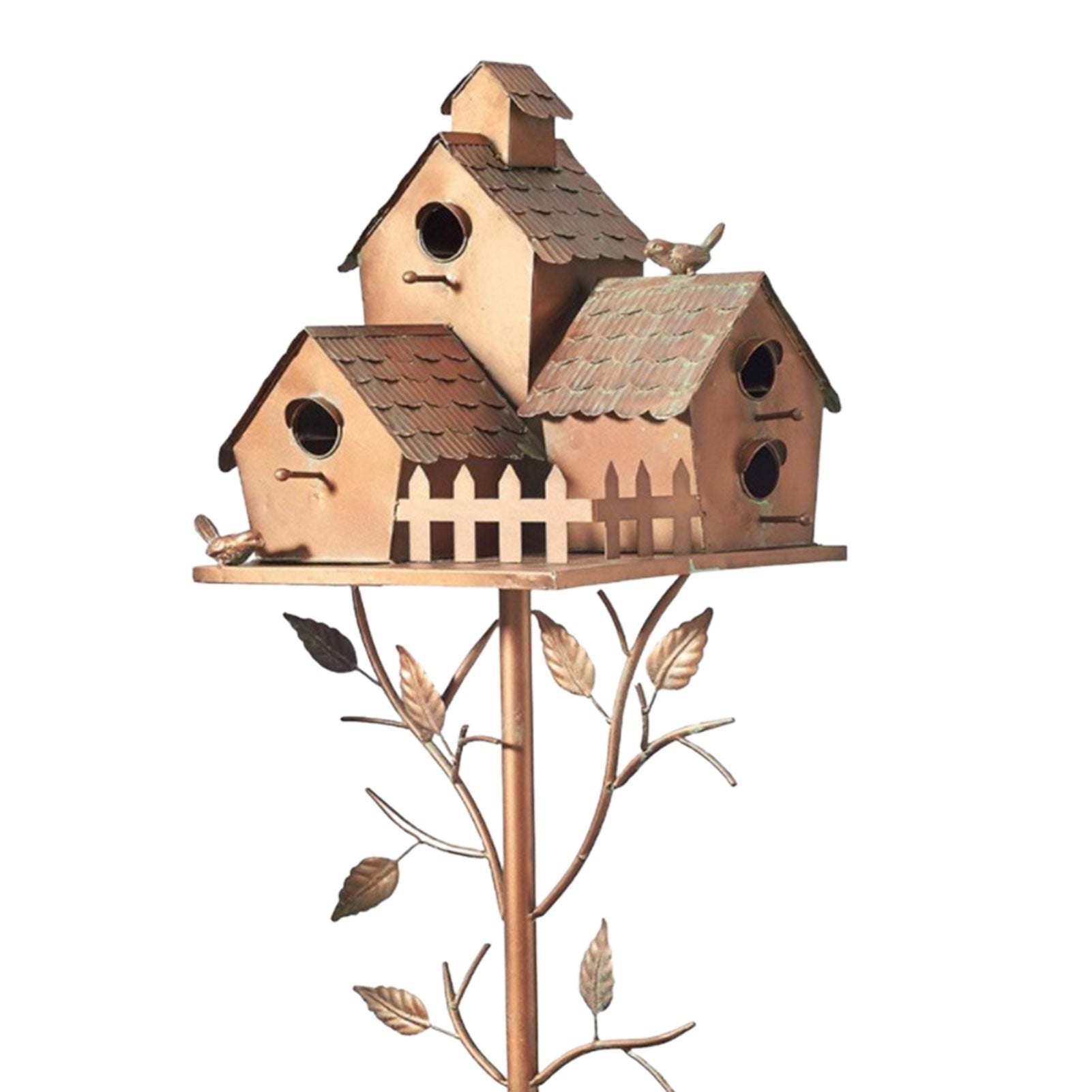 Garden Birdhouse Stake | Metal Art Design | 75cm Pole | Outdoor Accent