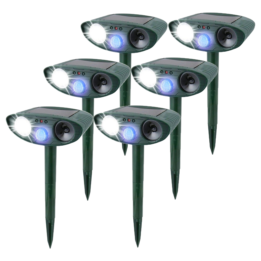 Garden Rabbit Repeller | Solar Powered | Ultrasonic & Flashing LED | 30 ft Range