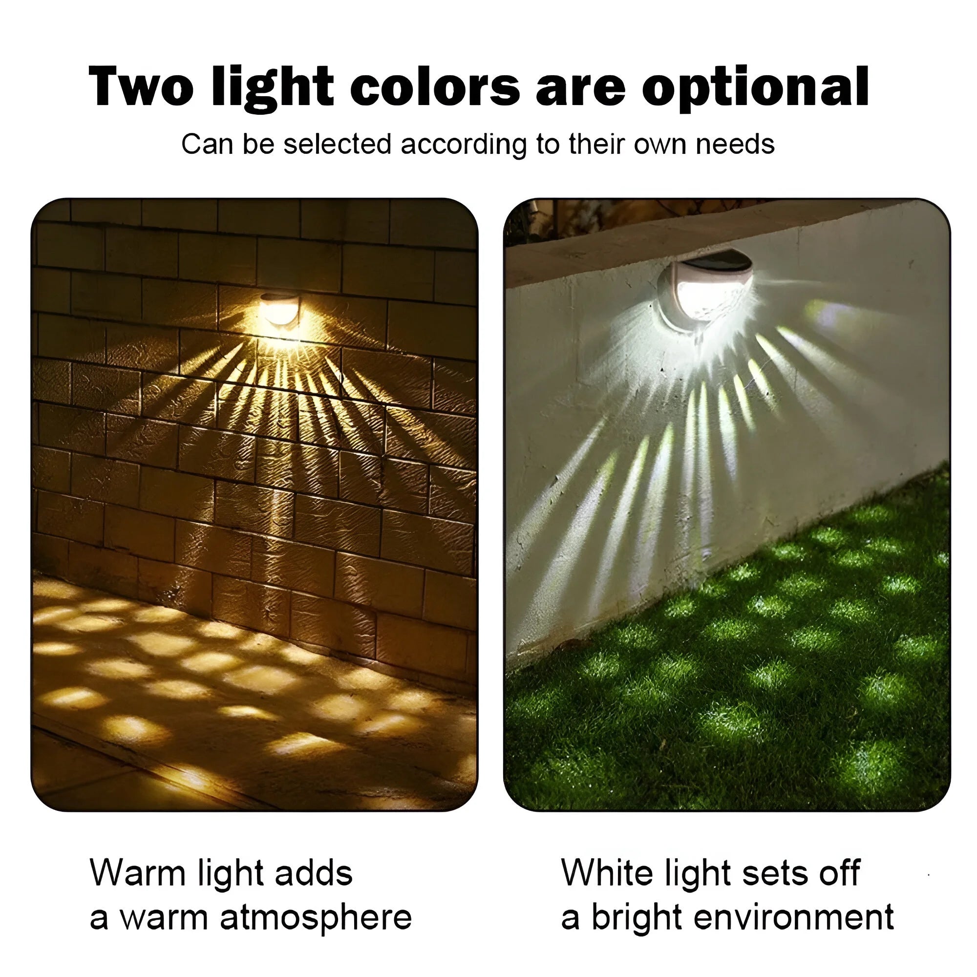 Garden Wall Light | Solar-Powered with Dusk-to-Dawn Sensor | Warm & Cool LED | Up to 12 Hours